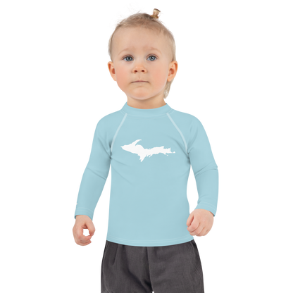 Michigan Upper Peninsula Rash Guard (w/ UP Outline) | Toddler - '58 Caddie Blue