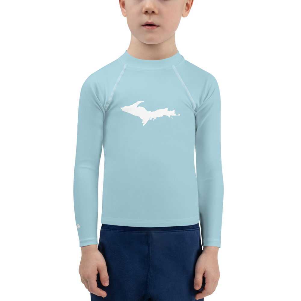 Michigan Upper Peninsula Rash Guard (w/ UP Outline) | Toddler - '58 Caddie Blue