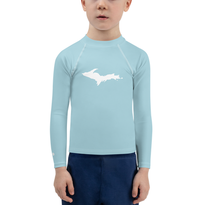 Michigan Upper Peninsula Rash Guard (w/ UP Outline) | Toddler - '58 Caddie Blue