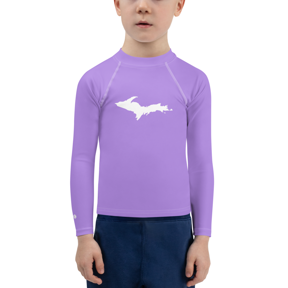 Michigan Upper Peninsula Rash Guard (w/ UP Outline) | Toddler - Lavender