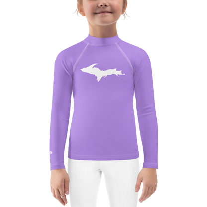 Michigan Upper Peninsula Rash Guard (w/ UP Outline) | Toddler - Lavender