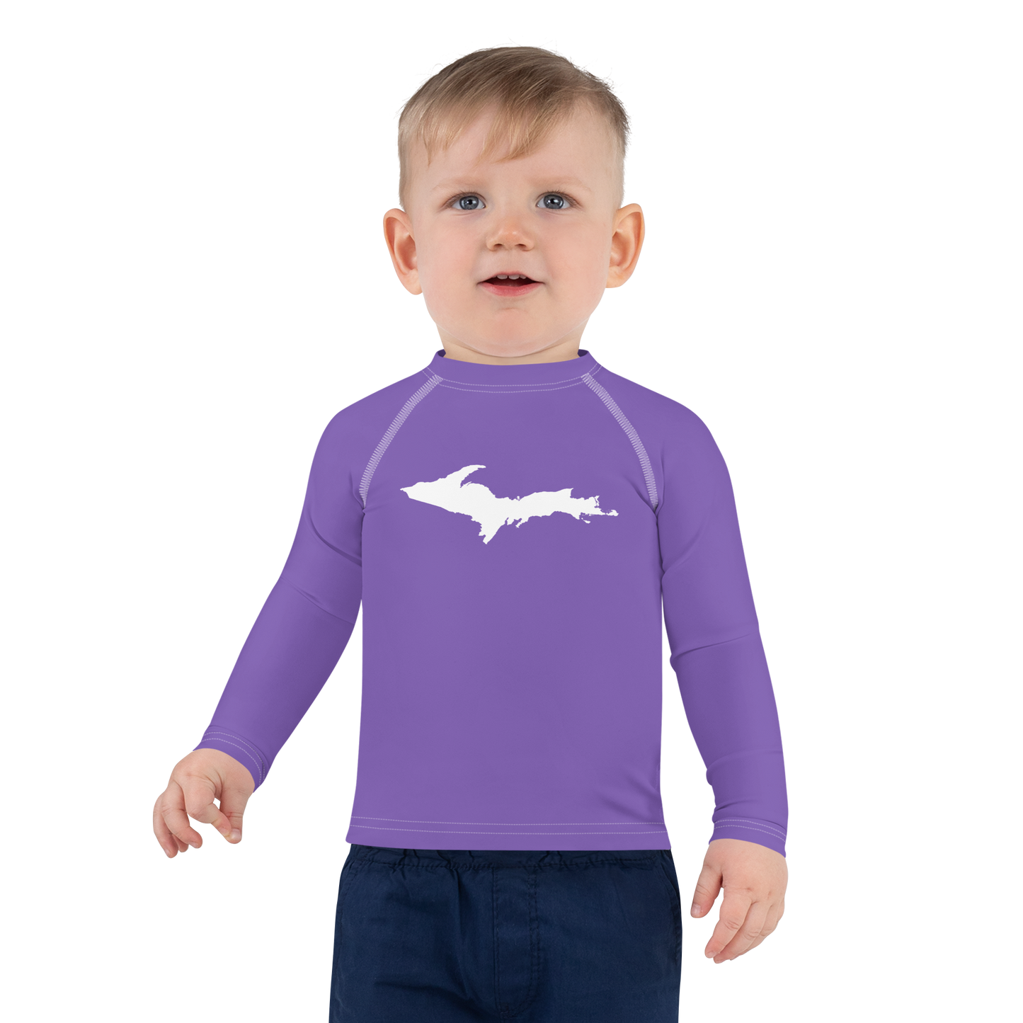 Michigan Upper Peninsula Rash Guard (w/ UP Outline) | Toddler - Lake Iris