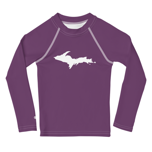 Michigan Upper Peninsula Rash Guard (w/ UP Outline) | Toddler - Plum