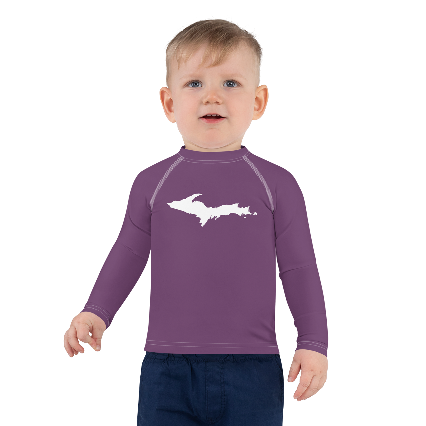 Michigan Upper Peninsula Rash Guard (w/ UP Outline) | Toddler - Plum