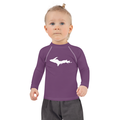 Michigan Upper Peninsula Rash Guard (w/ UP Outline) | Toddler - Plum