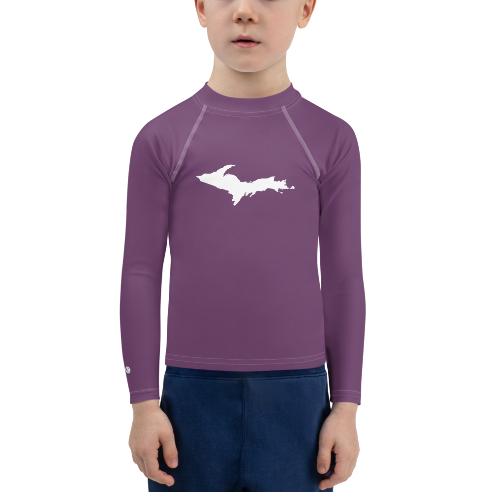 Michigan Upper Peninsula Rash Guard (w/ UP Outline) | Toddler - Plum