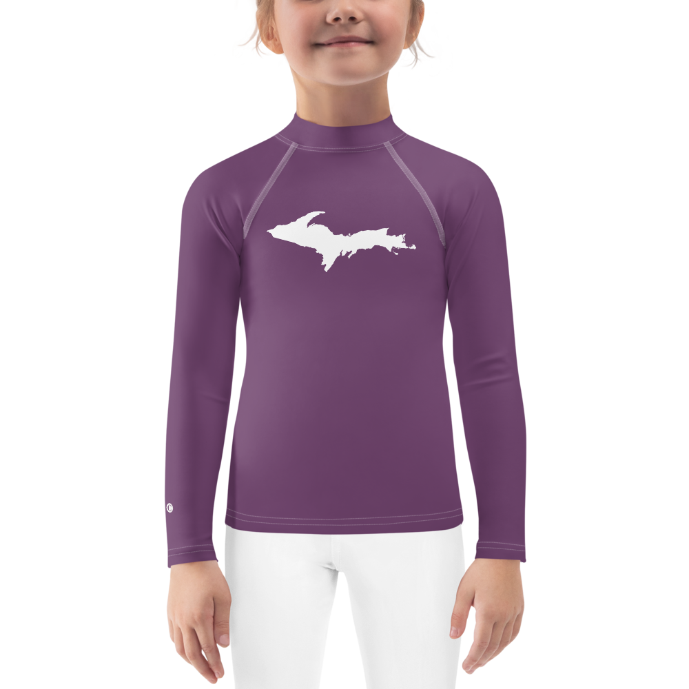 Michigan Upper Peninsula Rash Guard (w/ UP Outline) | Toddler - Plum