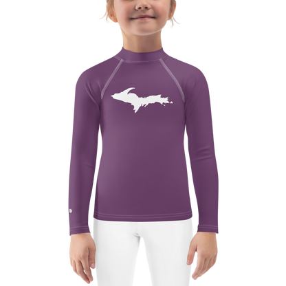 Michigan Upper Peninsula Rash Guard (w/ UP Outline) | Toddler - Plum