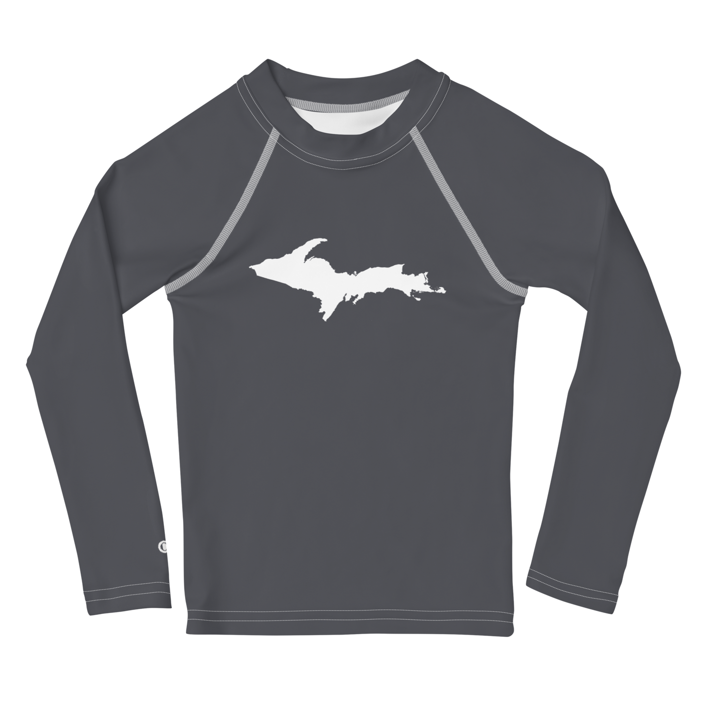 Michigan Upper Peninsula Rash Guard (w/ UP Outline) | Toddler - Iron Ore Grey