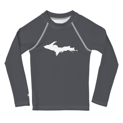 Michigan Upper Peninsula Rash Guard (w/ UP Outline) | Toddler - Iron Ore Grey