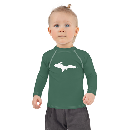 Michigan Upper Peninsula Rash Guard (w/ UP Outline) | Toddler - Ginger Ale Green