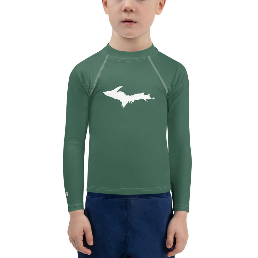 Michigan Upper Peninsula Rash Guard (w/ UP Outline) | Toddler - Ginger Ale Green