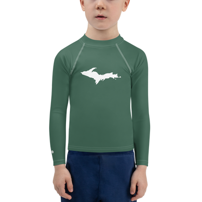 Michigan Upper Peninsula Rash Guard (w/ UP Outline) | Toddler - Ginger Ale Green