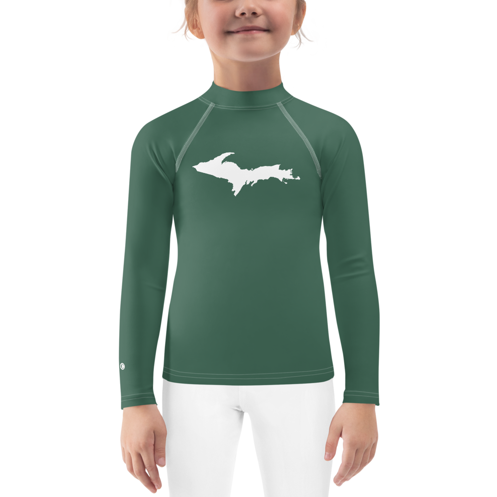 Michigan Upper Peninsula Rash Guard (w/ UP Outline) | Toddler - Ginger Ale Green