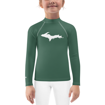 Michigan Upper Peninsula Rash Guard (w/ UP Outline) | Toddler - Ginger Ale Green