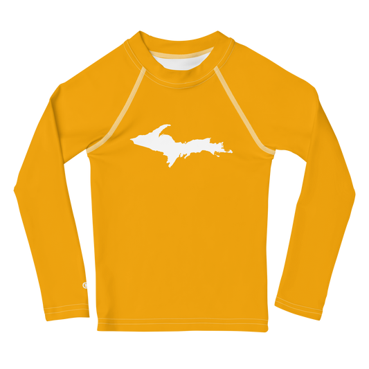 Michigan Upper Peninsula Rash Guard (w/ UP Outline) | Toddler - Birch Bark Orange