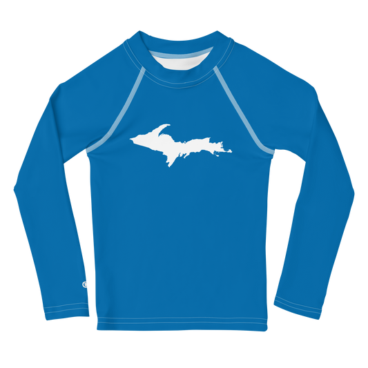 Michigan Upper Peninsula Rash Guard (w/ UP Outline) | Toddler - Azure