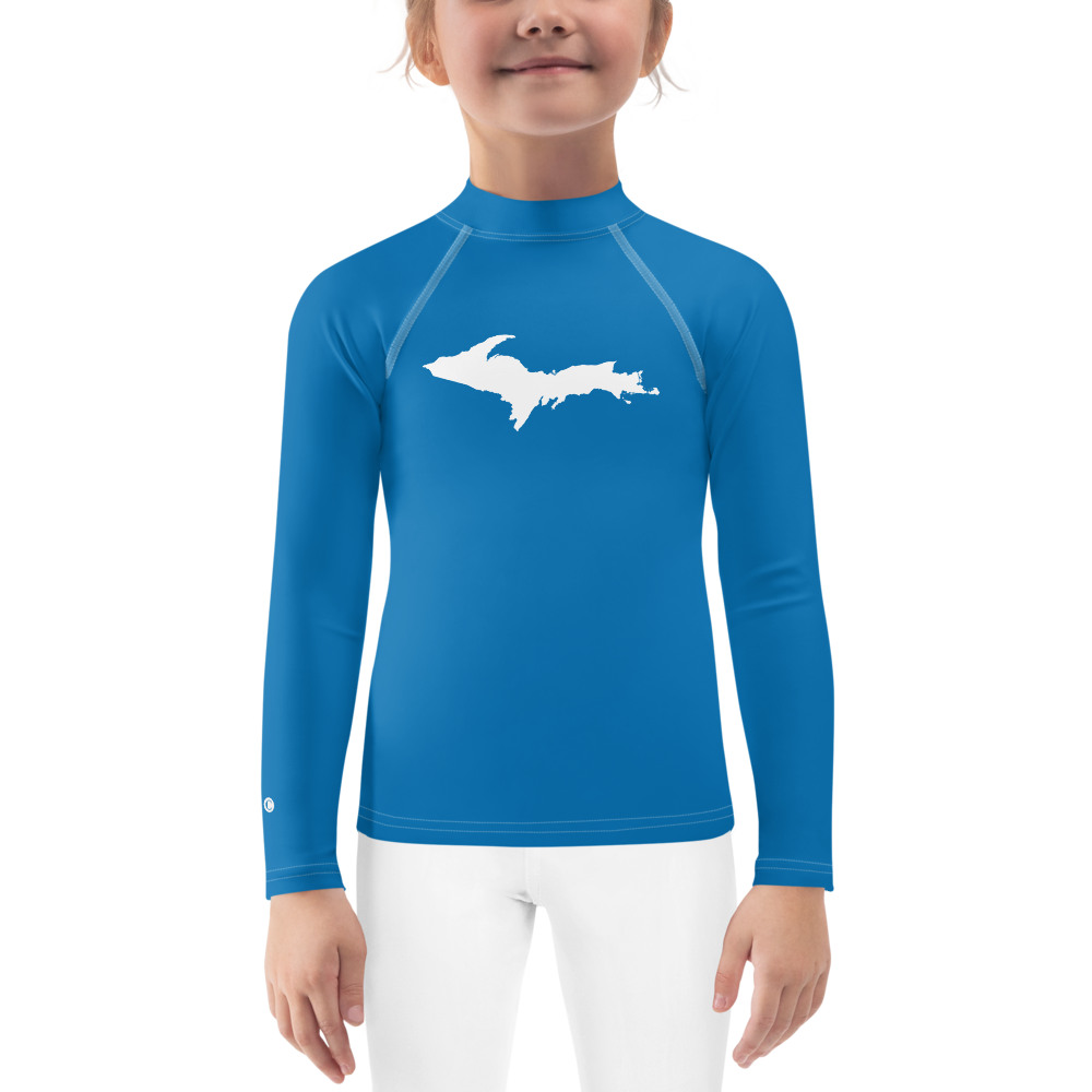 Michigan Upper Peninsula Rash Guard (w/ UP Outline) | Toddler - Azure