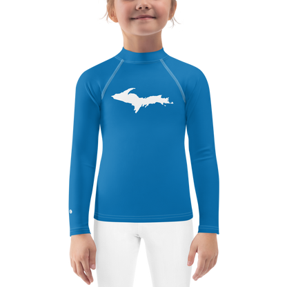 Michigan Upper Peninsula Rash Guard (w/ UP Outline) | Toddler - Azure