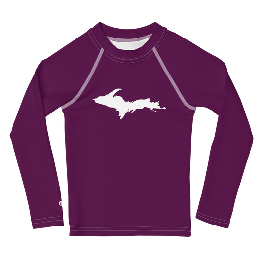 Michigan Upper Peninsula Rash Guard (w/ UP Outline) | Toddler - Tyrian Purple