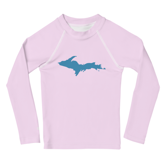 Michigan Upper Peninsula Rash Guard (w/ UP Outline) | Toddler - Pale Lavender