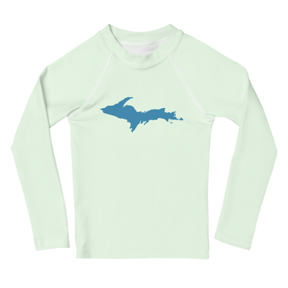 Michigan Upper Peninsula Rash Guard (w/ UP Outline) | Toddler - Dew Green