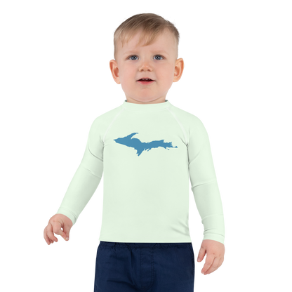 Michigan Upper Peninsula Rash Guard (w/ UP Outline) | Toddler - Dew Green