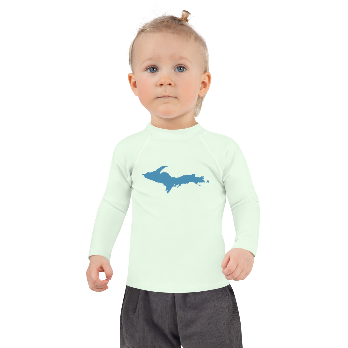 Michigan Upper Peninsula Rash Guard (w/ UP Outline) | Toddler - Dew Green