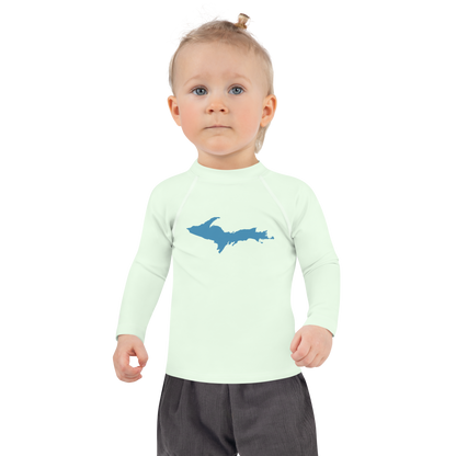 Michigan Upper Peninsula Rash Guard (w/ UP Outline) | Toddler - Dew Green