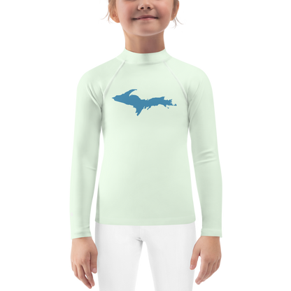 Michigan Upper Peninsula Rash Guard (w/ UP Outline) | Toddler - Dew Green