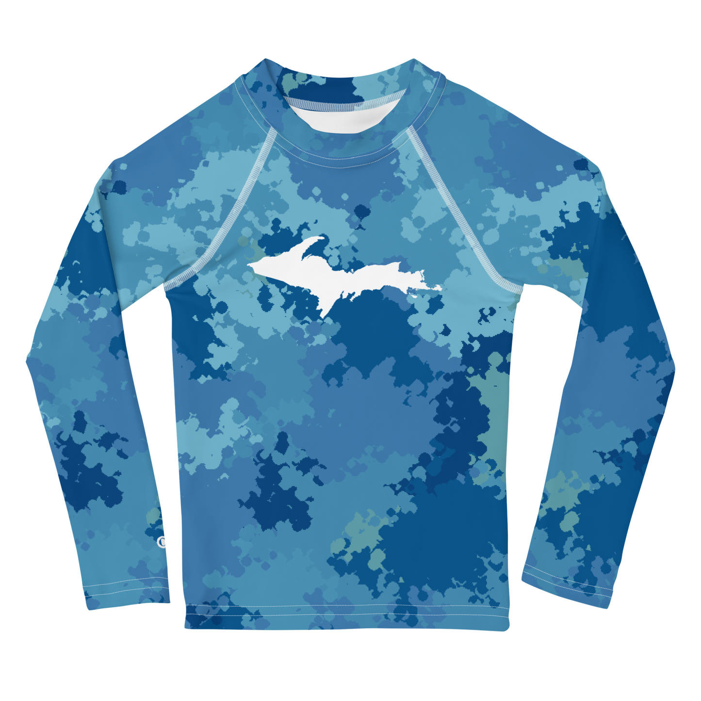 Michigan Upper Peninsula Rash Guard (w/ UP Outline) | Toddler - Great Lakes Camo