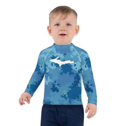 Michigan Upper Peninsula Rash Guard (w/ UP Outline) | Toddler - Great Lakes Camo