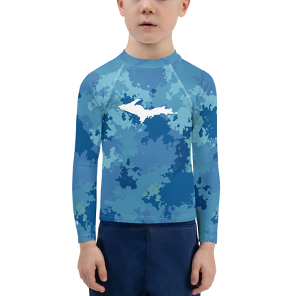 Michigan Upper Peninsula Rash Guard (w/ UP Outline) | Toddler - Great Lakes Camo