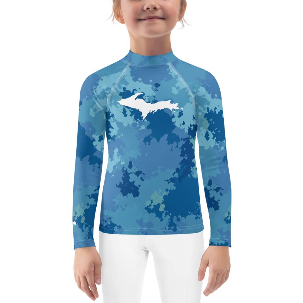 Michigan Upper Peninsula Rash Guard (w/ UP Outline) | Toddler - Great Lakes Camo