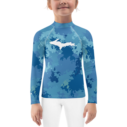 Michigan Upper Peninsula Rash Guard (w/ UP Outline) | Toddler - Great Lakes Camo