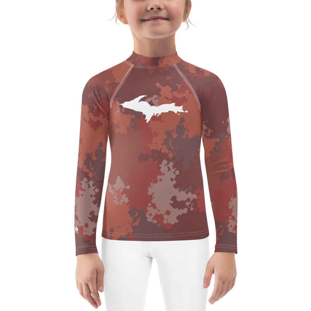 Michigan Upper Peninsula Rash Guard (w/ UP Outline) | Toddler - Ore Dock Red