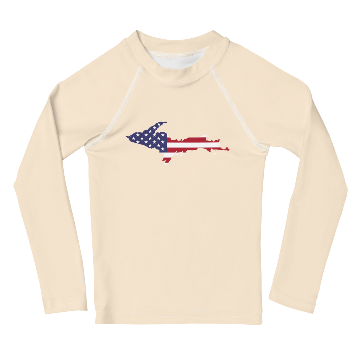 Michigan Upper Peninsula Rash Guard (w/ UP USA Flag) | Toddler - Champagne White