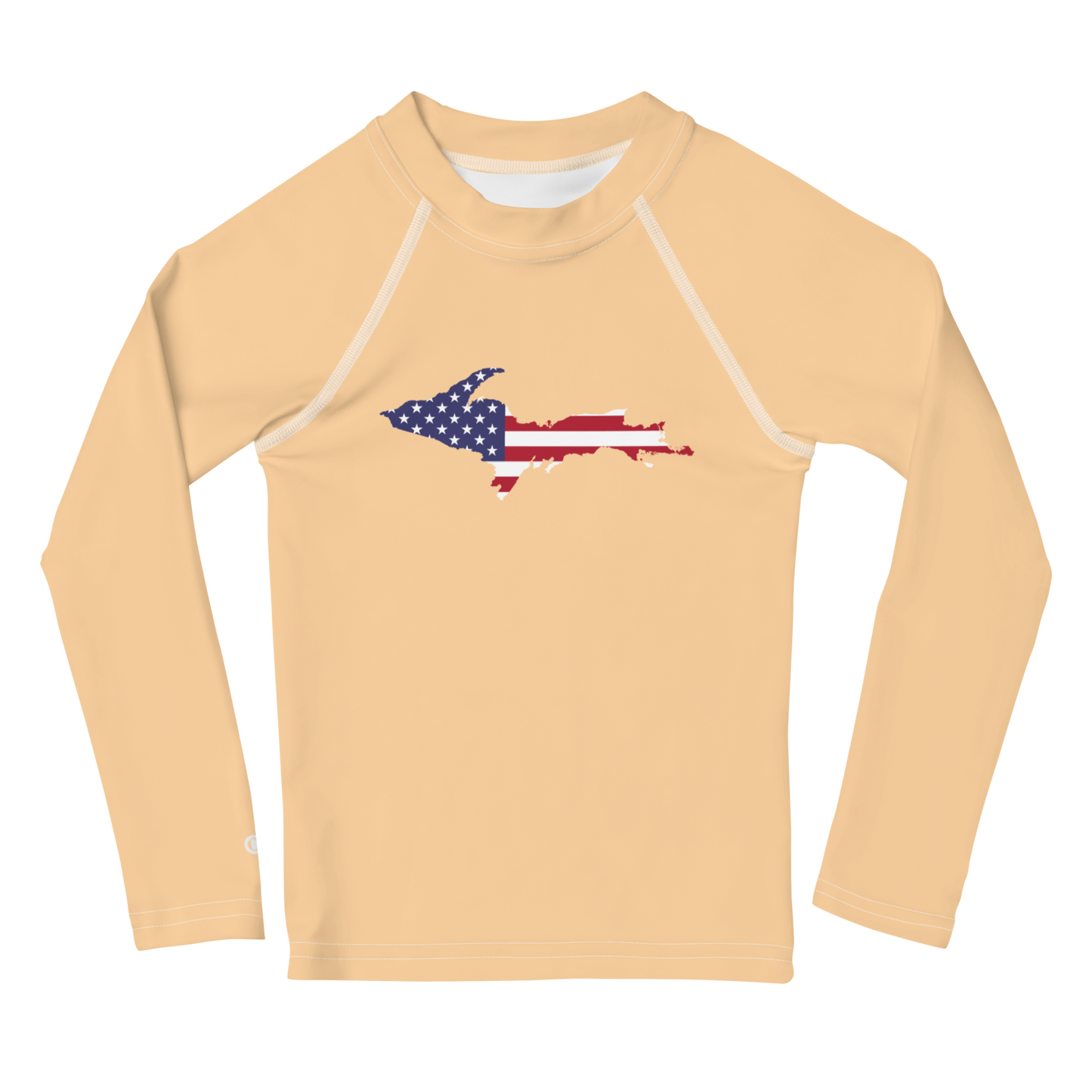 Michigan Upper Peninsula Rash Guard (w/ UP USA Flag) | Toddler - Pale Apricot