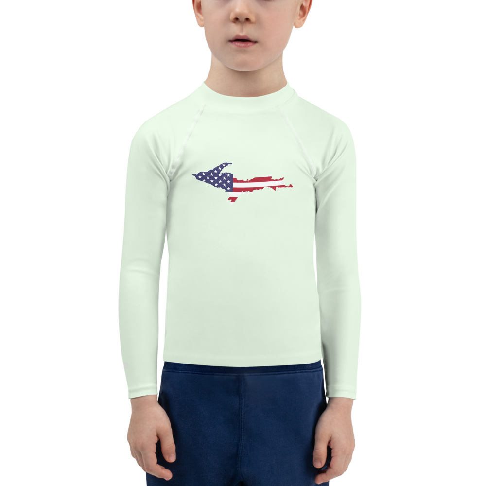 Michigan Upper Peninsula Rash Guard (w/ UP Outline) | Toddler - Dew Green