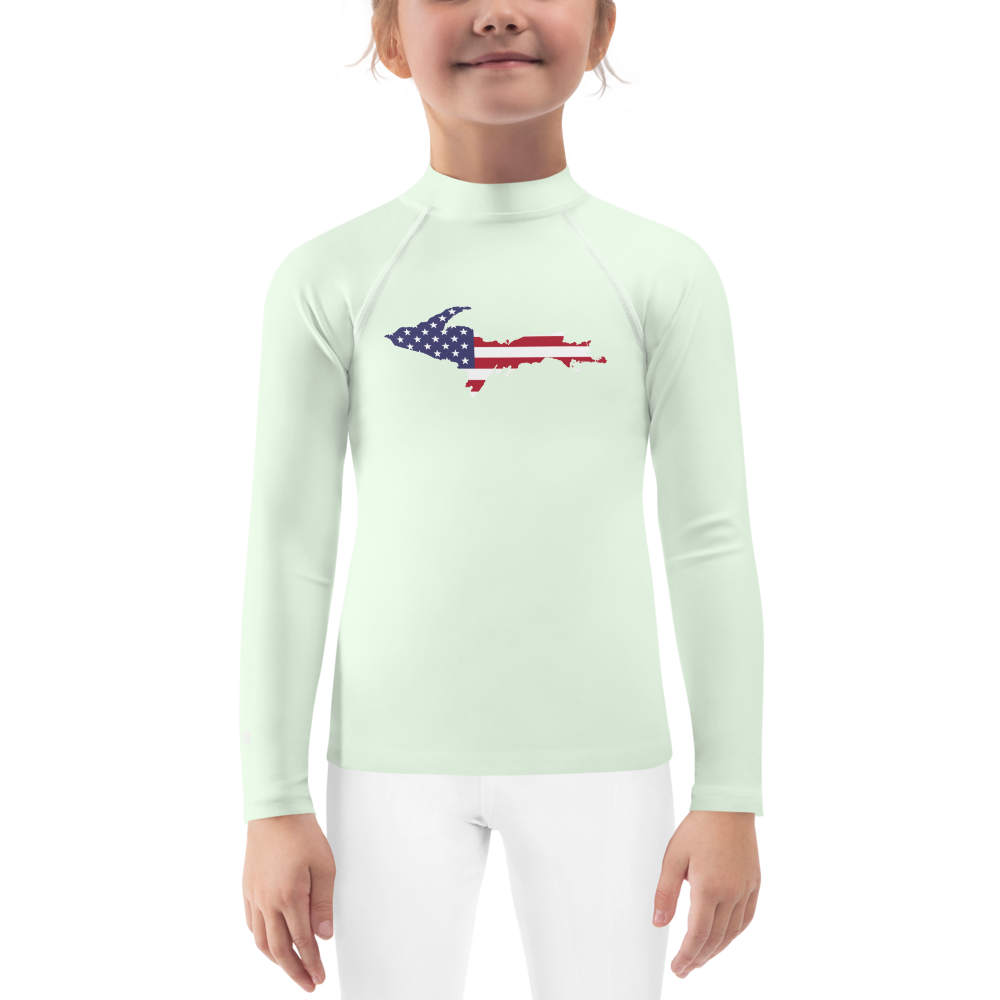 Michigan Upper Peninsula Rash Guard (w/ UP Outline) | Toddler - Dew Green