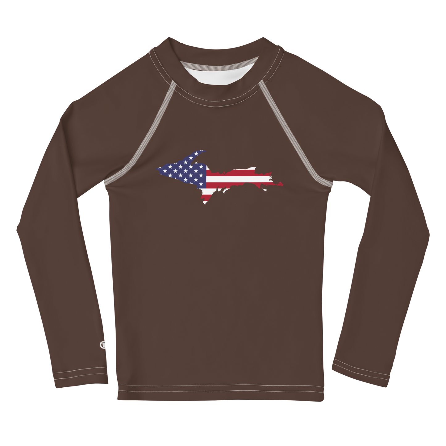 Michigan Upper Peninsula Rash Guard (w/ UP USA Flag) | Toddler - Hickory Color