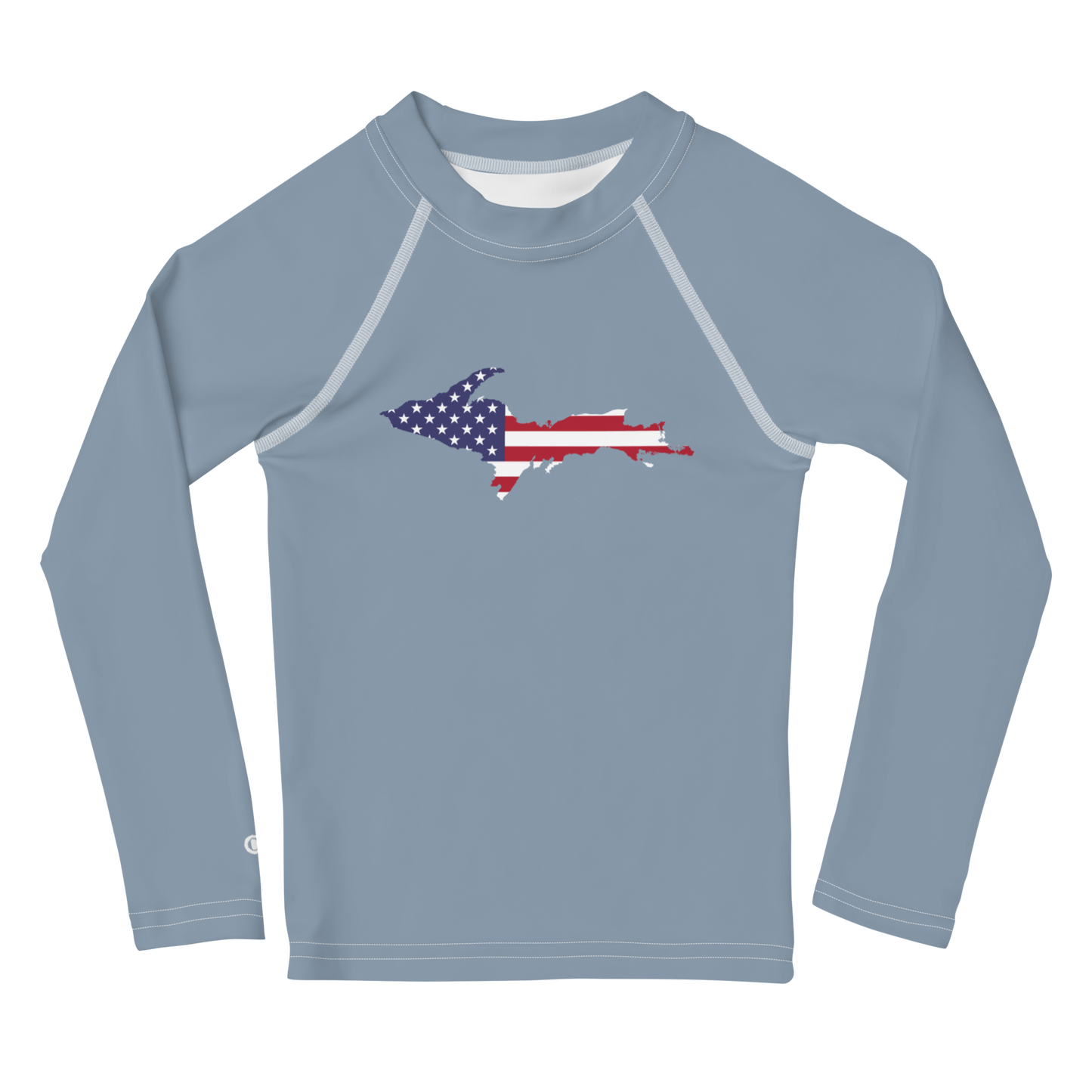 Michigan Upper Peninsula Rash Guard (w/ UP USA Flag) | Toddler - B-24 Grey