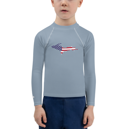 Michigan Upper Peninsula Rash Guard (w/ UP USA Flag) | Toddler - B-24 Grey