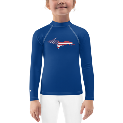 Michigan Upper Peninsula Rash Guard (w/ UP USA Flag) | Toddler - Dearborn Blue