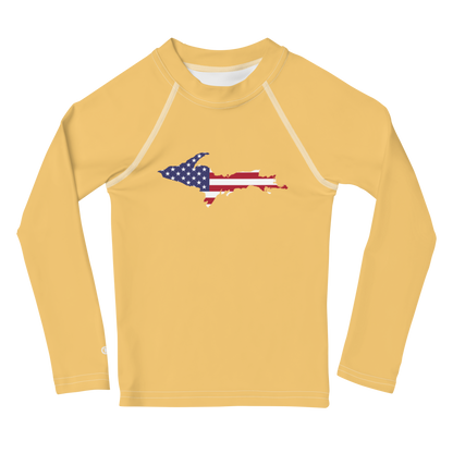 Michigan Upper Peninsula Rash Guard (w/ UP USA Flag) | Toddler - Citrine