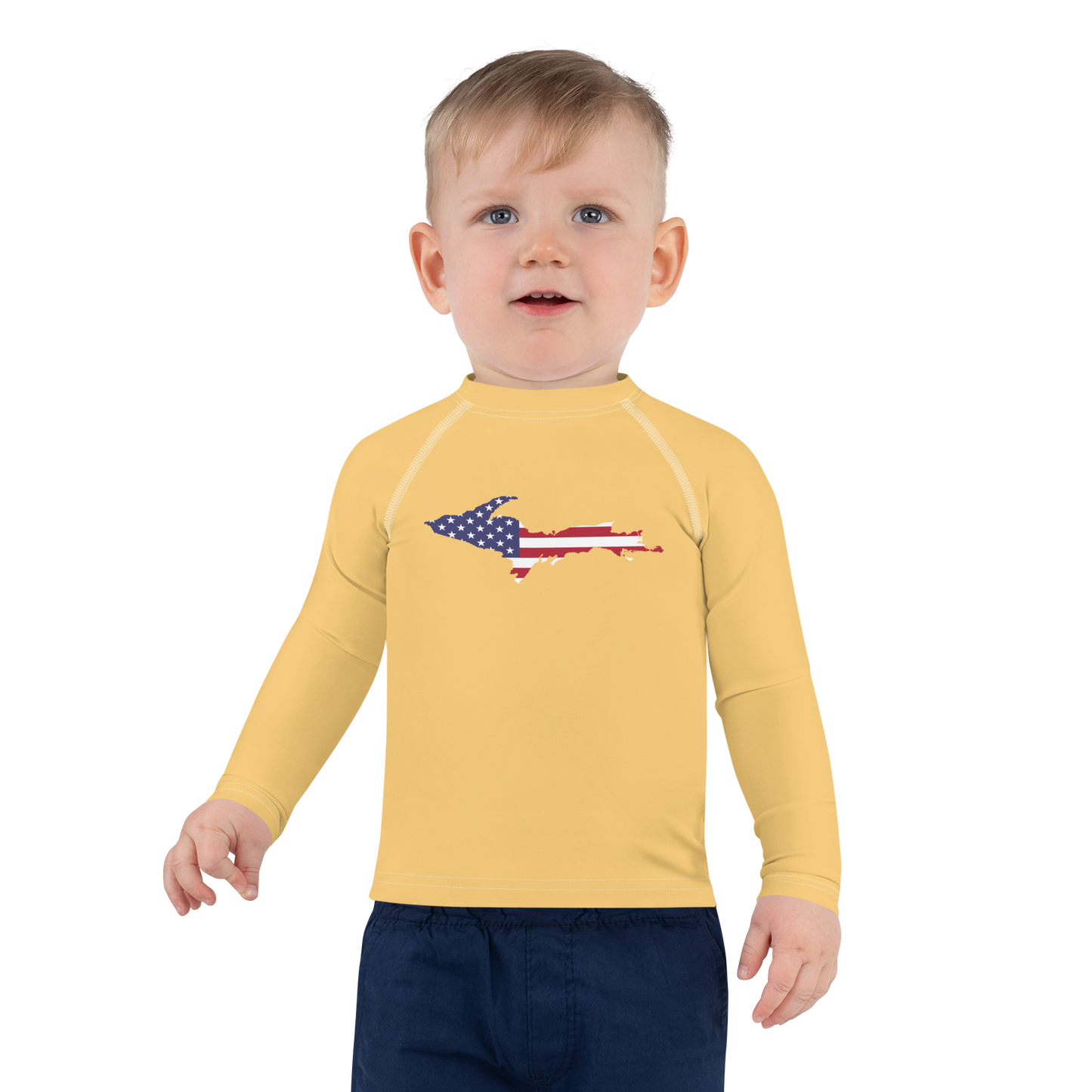 Michigan Upper Peninsula Rash Guard (w/ UP USA Flag) | Toddler - Citrine