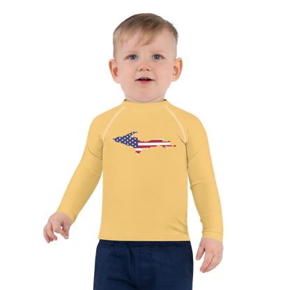 Michigan Upper Peninsula Rash Guard (w/ UP USA Flag) | Toddler - Citrine