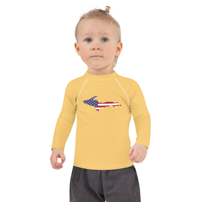 Michigan Upper Peninsula Rash Guard (w/ UP USA Flag) | Toddler - Citrine