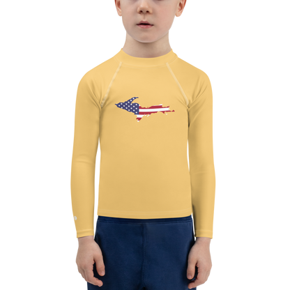 Michigan Upper Peninsula Rash Guard (w/ UP USA Flag) | Toddler - Citrine