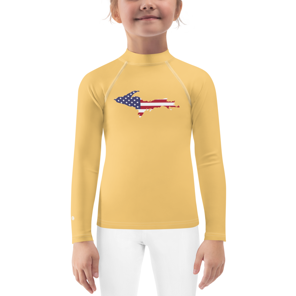 Michigan Upper Peninsula Rash Guard (w/ UP USA Flag) | Toddler - Citrine